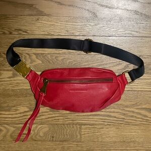 Aimee Kestenberg Cherry Red Milan Leather Fanny Pack Belt Bag